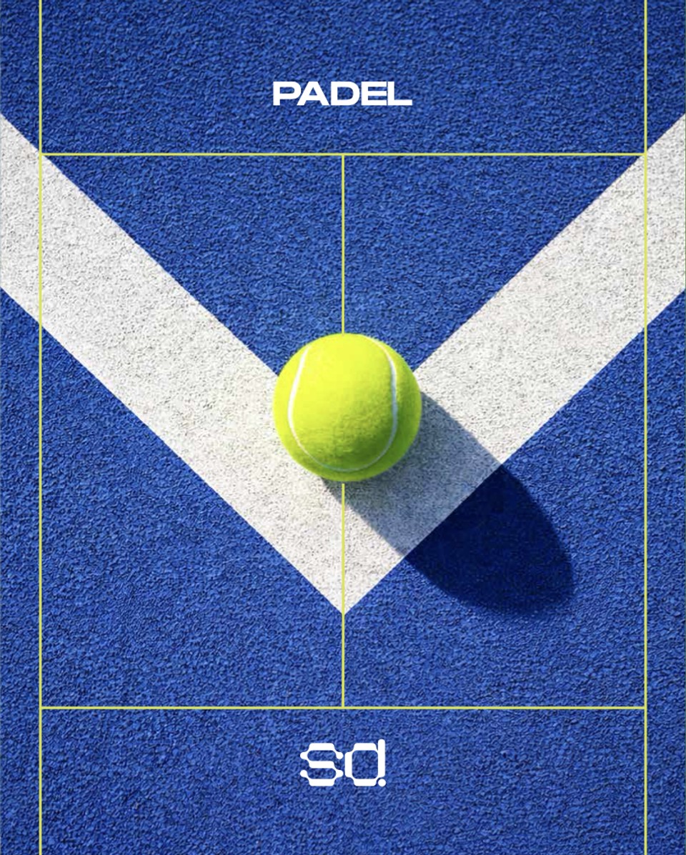 Sports District padel poster from the identity system